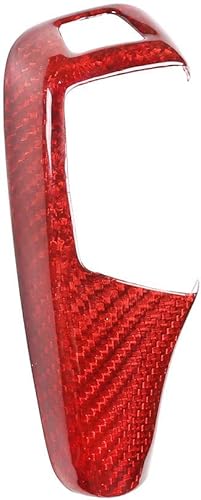YIWANG Cubierta de la perilla de palanca de cambios roja de fibra de carbono 100% real para BMW F20 F30 F31 F34 X5 F15 X6 F16 X3 F25 X4 F26 F10