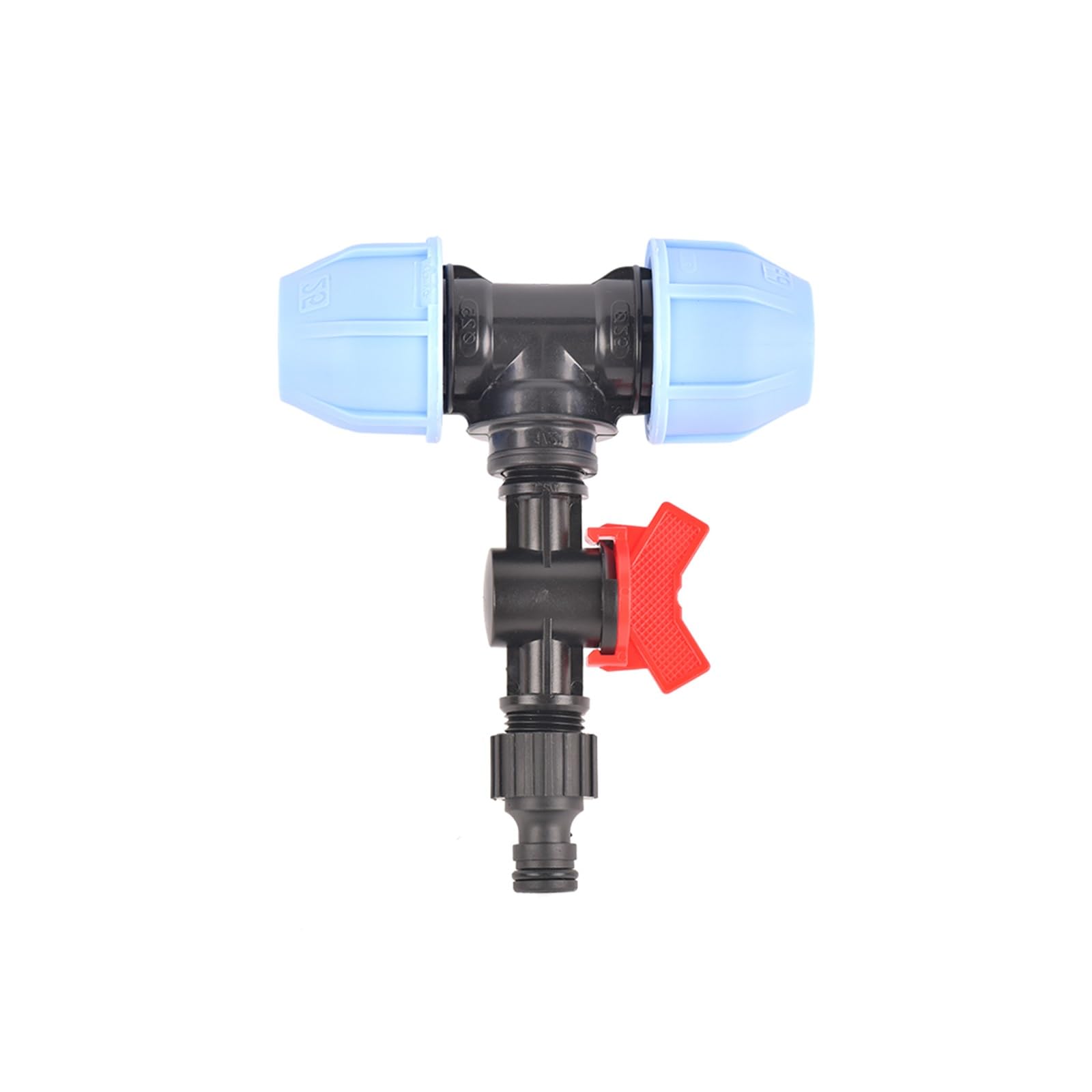 1pc 20mm 25mm 32mm PE Tee Connectors Quick Connect Faucet Pipe Couplings Plumbing Fittings Home Garden(A)
