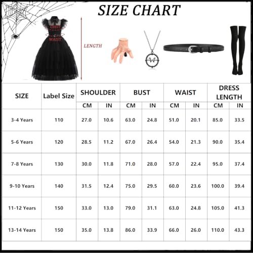 Disfraz de princesa negro para niñas talla 120 (5-6 años) miniatura 7