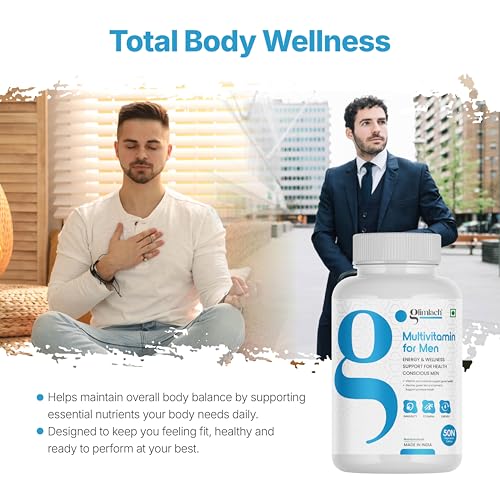 Image of Glimlach Multivitamins For Men & Women with Zinc, Vitamin C, Vitamin D3, Multiminerals & Enhances Energy, Stamina & Immunity, Multivitamin and Mineral Nutrition Addition