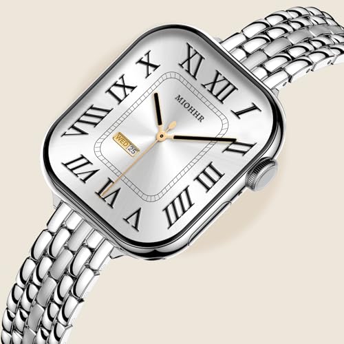 Image of Slim Metal Bands for Apple Watch 49 /46 /45 /44 /42mm(Series 3 /2 /1) | Thin Shiny Stainless Steel Strap Bands for Women, Fit iWatch Series 11 10 9 8 7 6 5 4 3 2 1 SE3 SE2 SE, Ultra 3 /2 /1, Silver
