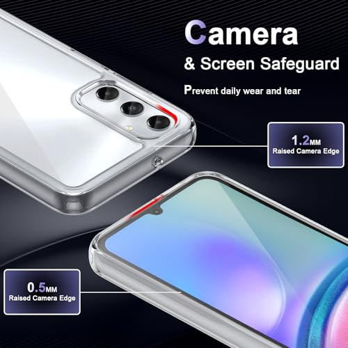 Image of Case for Samsung Galaxy A05S, Military Grade Drop Protection Phone Case, Yellowing Resistant, Anti-Scratch Hard PC Back, Shockproof Hard Ultra-Thin Protective Cover, Clear