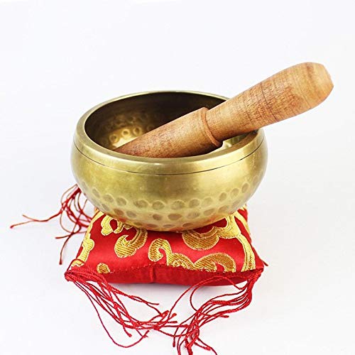 Mosiężna Chime Brązowa Qing Budda Dźwięk Misa Nepal Tybet Chant Joga Medytacja Miska Rękodzieło Mosiądz Misa dźwiękowa (8,5 cm)