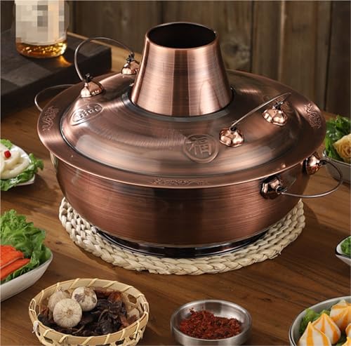 Olla de cobre para hot pot carbón 32CM miniatura 3