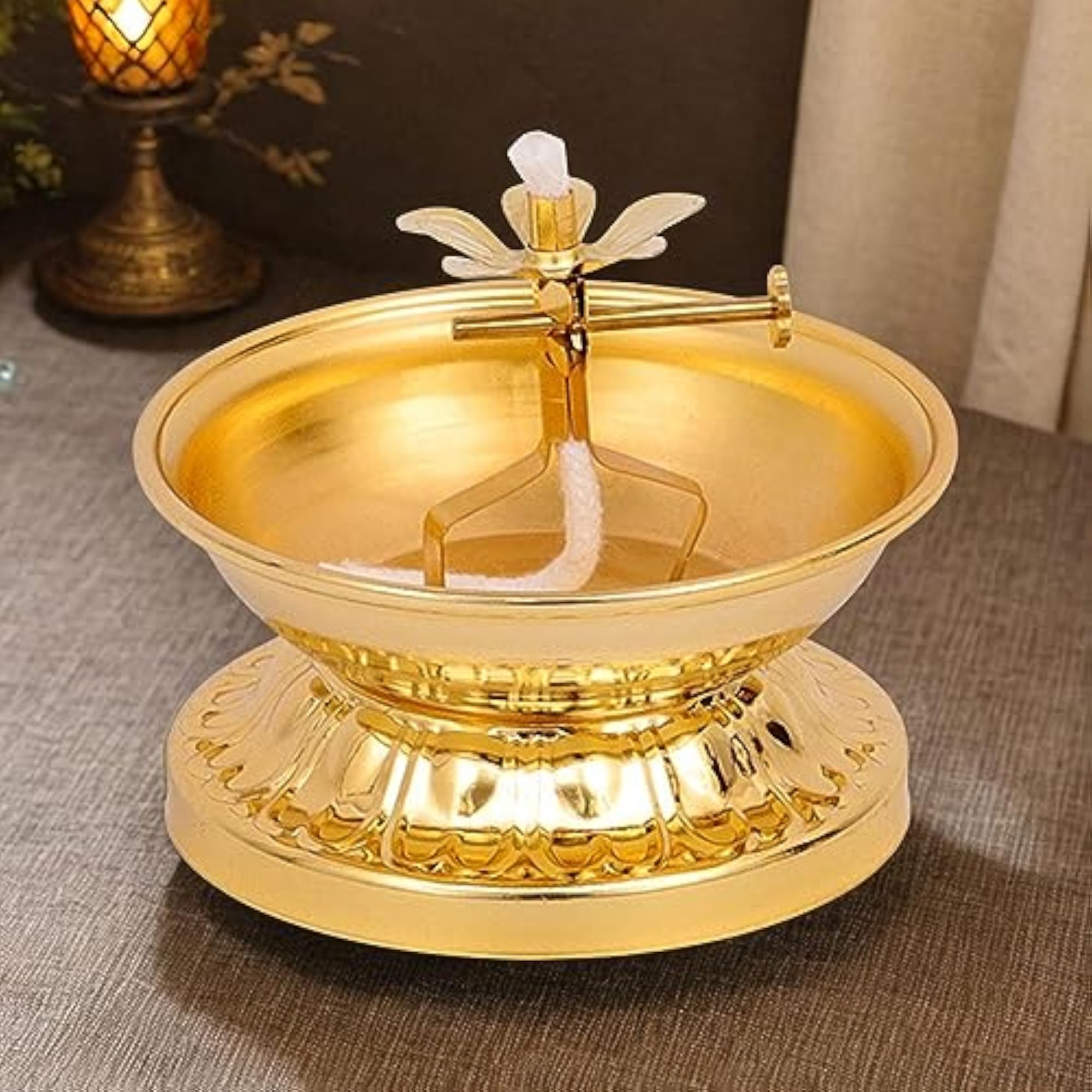 Alloy Ghee Lamp Holder Meditation Tea Light Holder