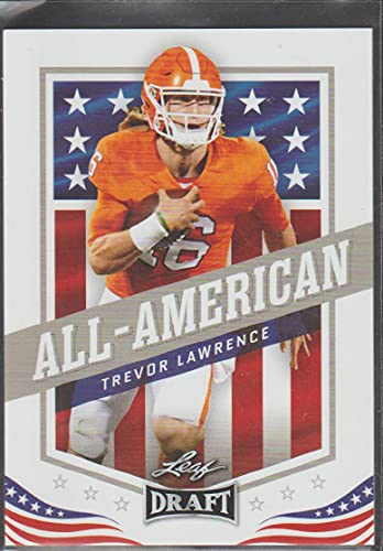 2021 Leaf Draft 50 Trevor Lawrence Clemson Tigers All-American Official Pre Draft Football Rookie Card in Raw (NM or Better) Condition