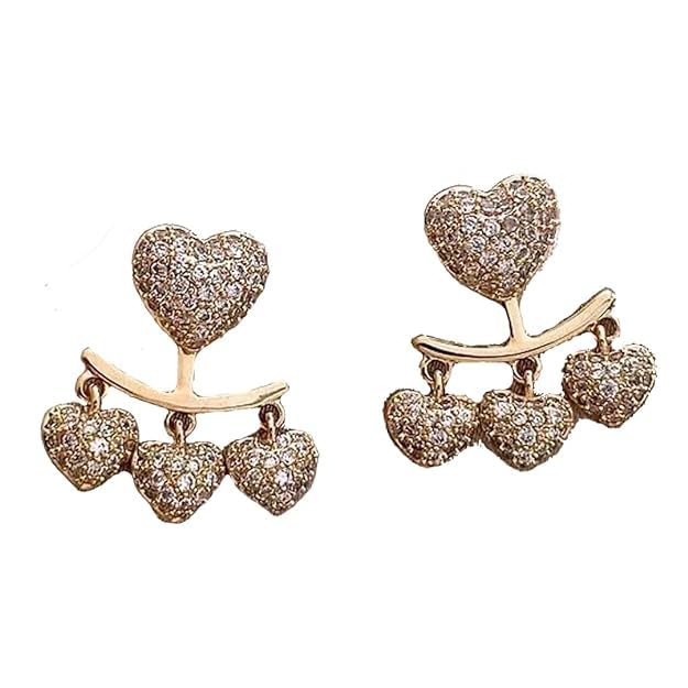 Arzonai Korean Jewellery Fashion Stylish Studded Heart Tassels Stud earrings for Women and Girls (B0CYHKVTMJ) Amazon Price History, Amazon Price Tracker