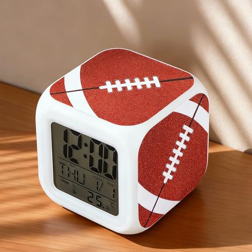 Kenning Christmas Alarm Clock with 7 LED Nightlight, Rugby