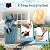 TOBYUL 4-Tier Faux Ceramic Pots Outdoor Water Fountain with LED Lights