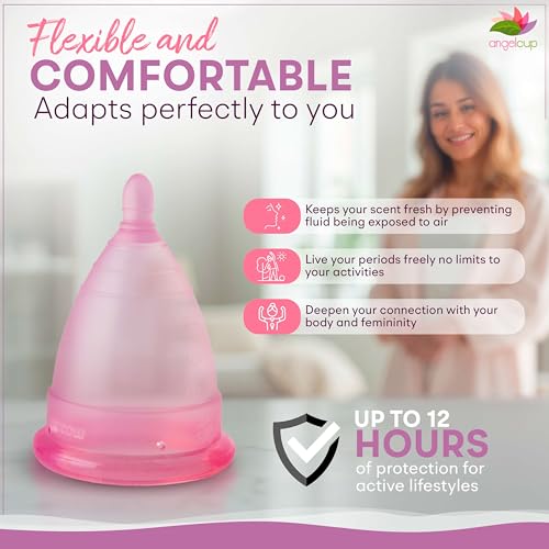 Angelcup® Crystal Large Menstrual Cup and Sterilizer Pack (Blue)