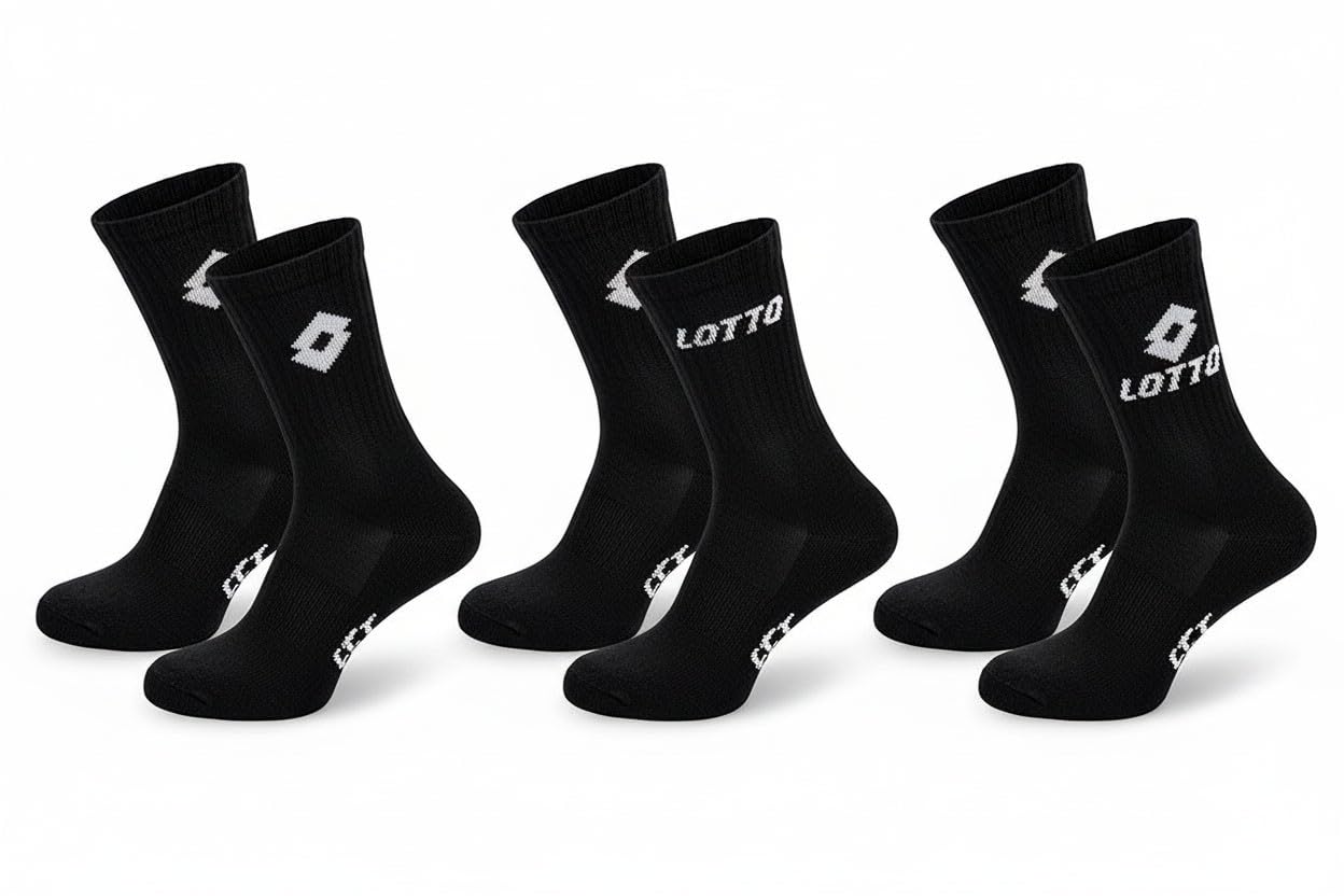 Lotto – Sparpack 20 + 1 Paar Herren-Sportsocken – Mitte der Wade – atmungsaktive Baumwolle, bequemer Halt, offizielles Logo