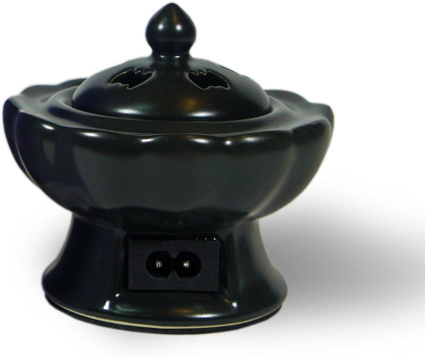 Electric Incense Burner Heater Lotus Black Type 110V 18W