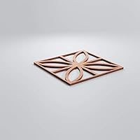 Vista 3 de 7 3/8"W X 7 3/8"H Extra Pequeña Swansea Decorativos Paneles De Pared De Madera De Calado, Cereza