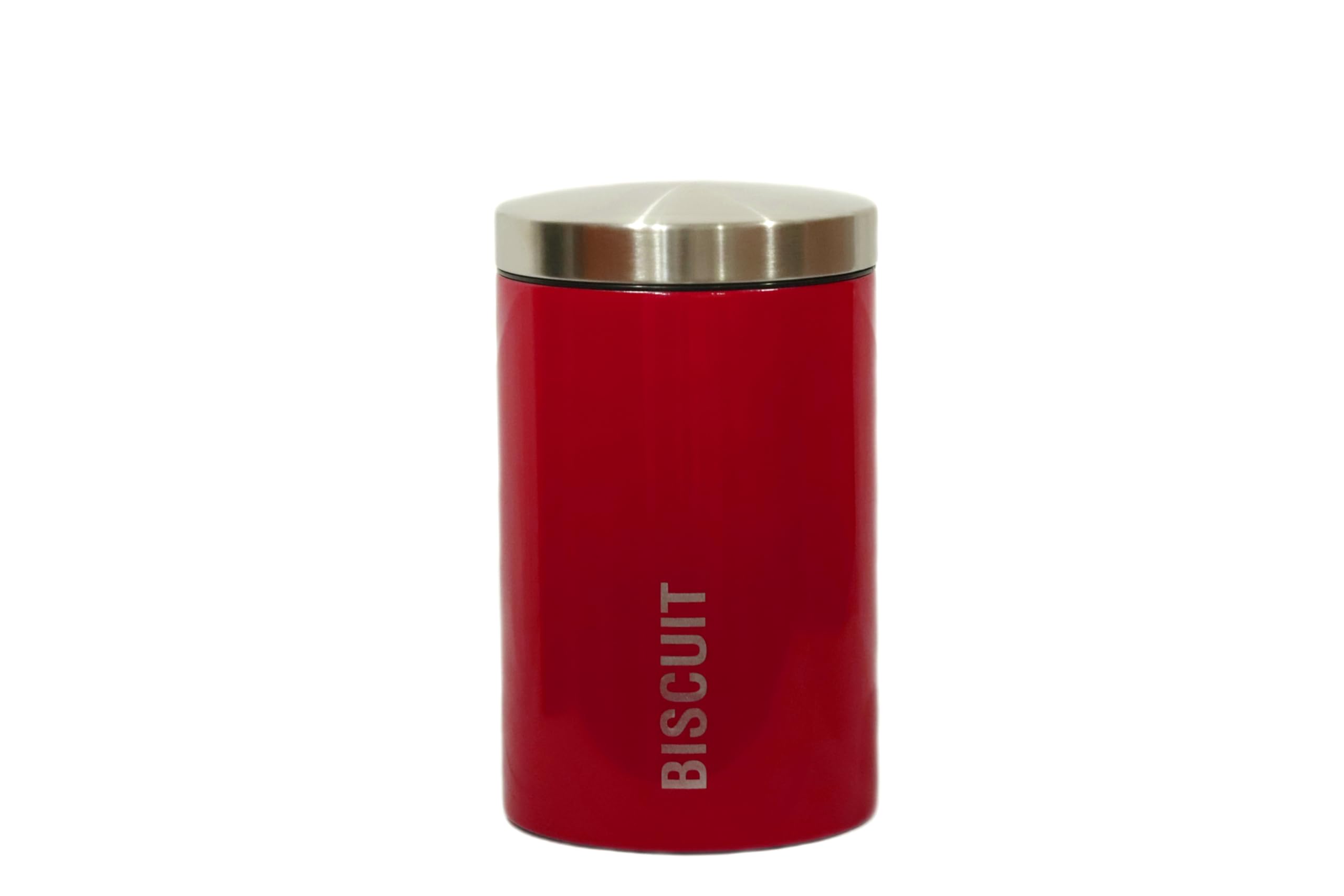 Kabalo Red Kitchen Large Airtight Biscuit Barrel Jar Cookie And Food Stainless Steel Storage Canister Tin