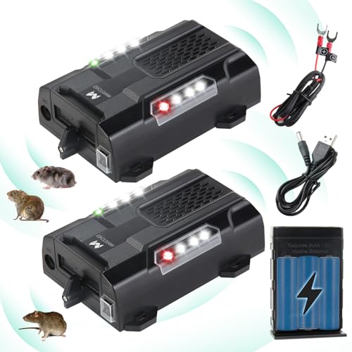 Ultrasonic Rodent Repeller with 6 Strobe Lights