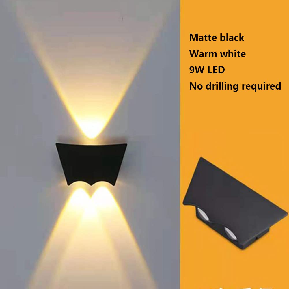 Zewnętrzne kinkiety LED wysokie i niskie IP65, wodoszczelne, aluminiowe oświetlenie ganku, nowoczesne oświetlenie zewnętrzne do ogrodu, patio, domu, drzwi wejściowych, 9 W