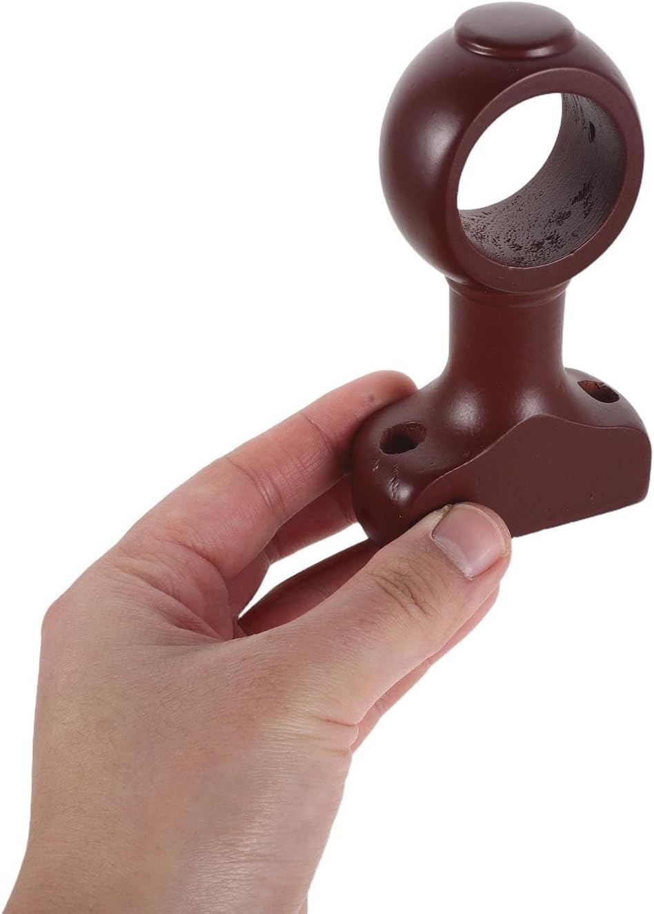 2pcs Single Curtain Rod Bracket Wooden - Wall Mounted Drapery Rod Holders for 1-3/8" or 36mm Poles - Heavy Duty Curtain Pole Support for Home or Office