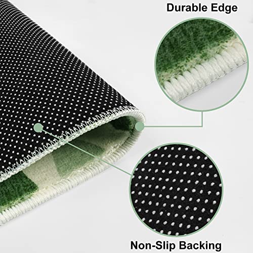 Lukinbox Green Leaf Area Rug For Living Room, 3X5 Entry Rug Washable Accent Rug Non-Slip Throw Rugs For Dinning Room, Modern Tropical Monstera Indoor Outdoor Carpet For Bedroom Patio Table Camper #TOP2