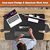 PUTORSEN 36 inch Standing Desk Converter, Height Adjustable Ergonomic Adjustable Sit Stand Desk Converter with 35.9 inch Keyboard Tray and Tablet Slot, Black #3