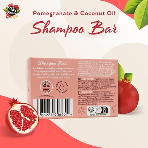 Pet-Head-Pomegranate-Shampoo-Bar-for-Dogs--3in1-Cleanses-Hydrates-Nourishes-all-Dog-Coats-with-Oat-Kernel-Extract-Coconut-Oil-Free-of-parabens-sulphates-Gentle-formula-for-Puppies-3oz - Cucciolini Doodles   Pet-Head-Pomegranate-Shampoo-Bar-for-Dogs--3in1-Cleanses-Hydrates-Nourishes-all-Dog-Coats-with-Oat-Kernel-Extract-Coconut-Oil-Free-of-parabens-sulphates-Gentle-formula-for-Puppies-3oz