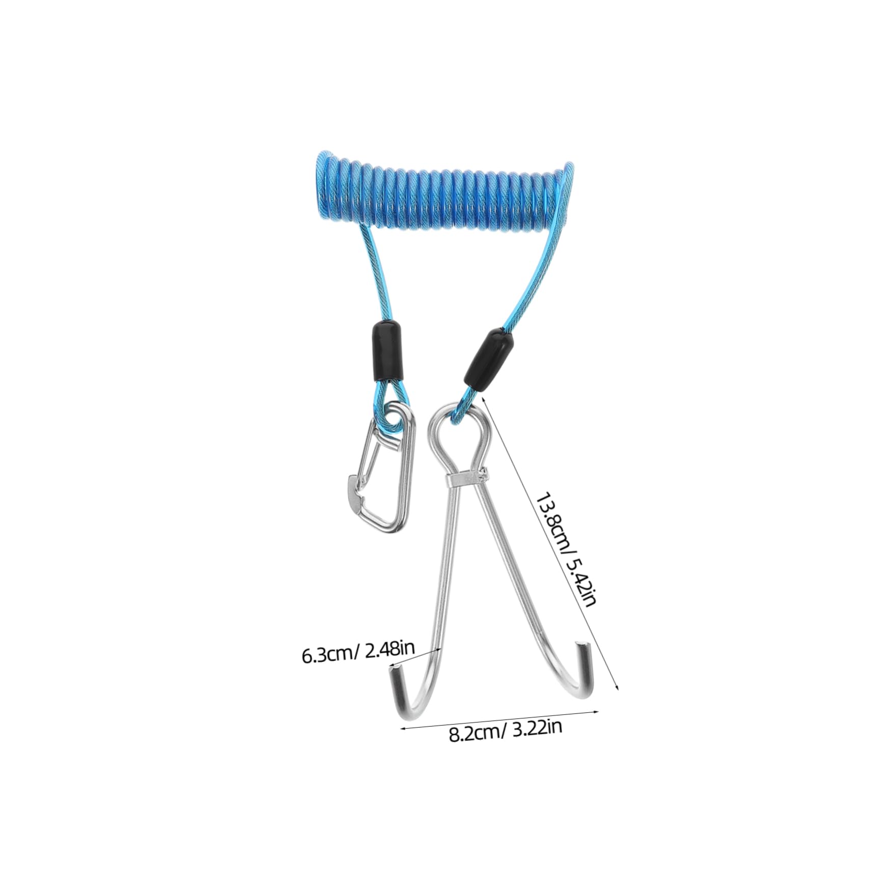 Toyvian Stainless Steel Double Hook Scuba Diving Safety Spring Rope Hook Enhanced Security for Saltwater Fishing Boat Anchoring Compact Lightweight Design for