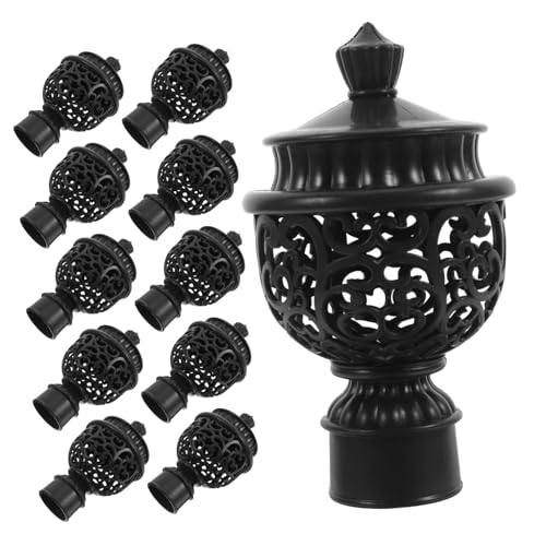 Ciieeo 12Pcs Decorative Curtain Rod Caps Chic Plastic Rail End Caps for Drapery Finials Elegant Replacement Head Caps for Curtain Poles Stylish Accessories