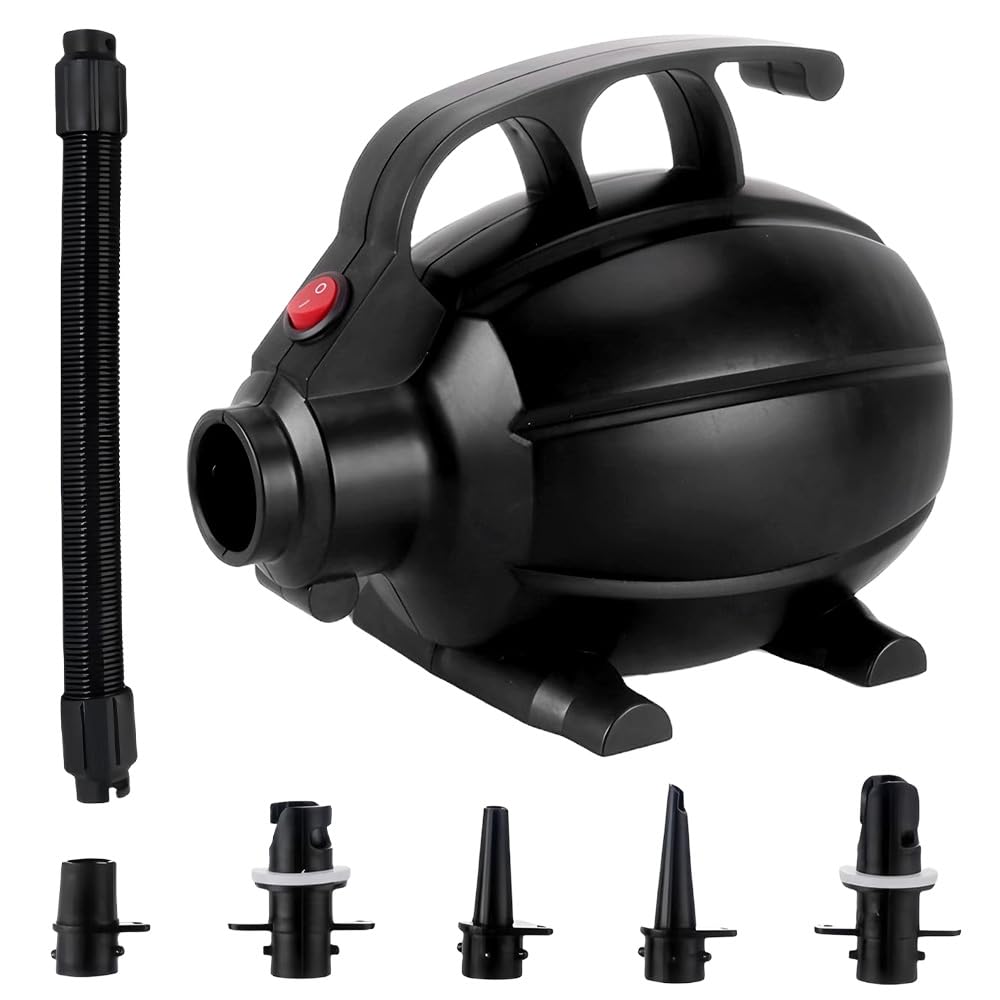 600W Elektrische Luftpumpe, Elektrische Pumpe mit 5 Düsen, Luftpumpe Luftmatratze, Airtrack Pumpe Luftmatratze für Matratze Sofa Pool Planschbecken Schlauchboot,Schwimmringe,Wasserbetten