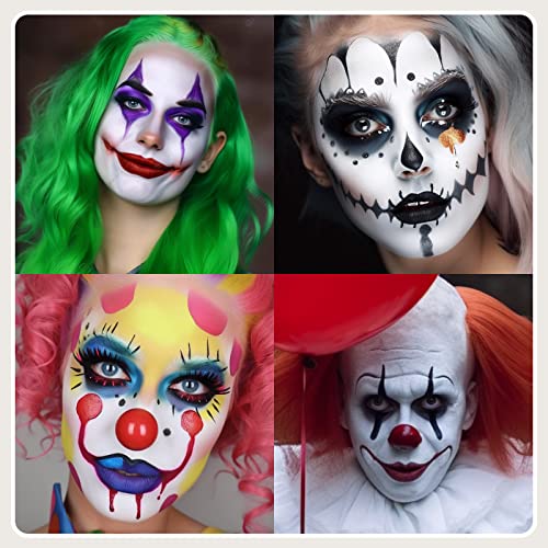 BOBISUKA-Face-Body-White-Paint-Stick-Clown-Makeup-Eye-Black-Sticks-for-Sports-White-Foundation-Face-Painting-Kit-for-Halloween-Skeleton-Vampire-Mime-Skull-Joker-Special-Effects-Cosplay-SFX-Costume