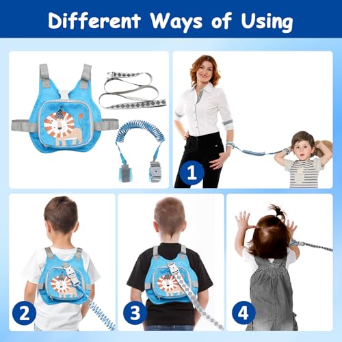 YTACREA Children's Safety Lead, 4-in-1 Children's Leash Backpack, Children's Safety Leash Backpack with Anti-Lost Belt - Image 2