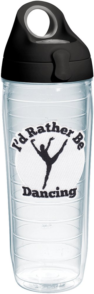 Tervis Rather Be Dancing Emblem Water Bottle with Black Wb Lid, 24oz, Clear