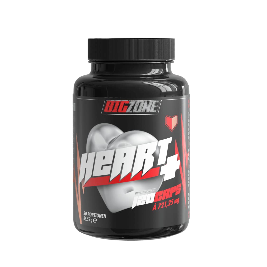 Big Zone Heart+ Coenzym 10 Form | inklusive Ubiquinol mit Arjuna und Knoblauchextrakt | Synergistische Matrix mit hochwertigen Komponenten (120 Kapseln)