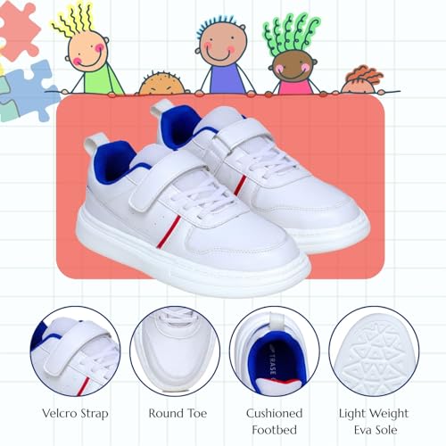 Image of TRASE Kids Sneakers for Boys & Girls | Lace-Up Closure | Stylish, Lightweight & Comfortable Unisex Shoes for Outdoor, Casual