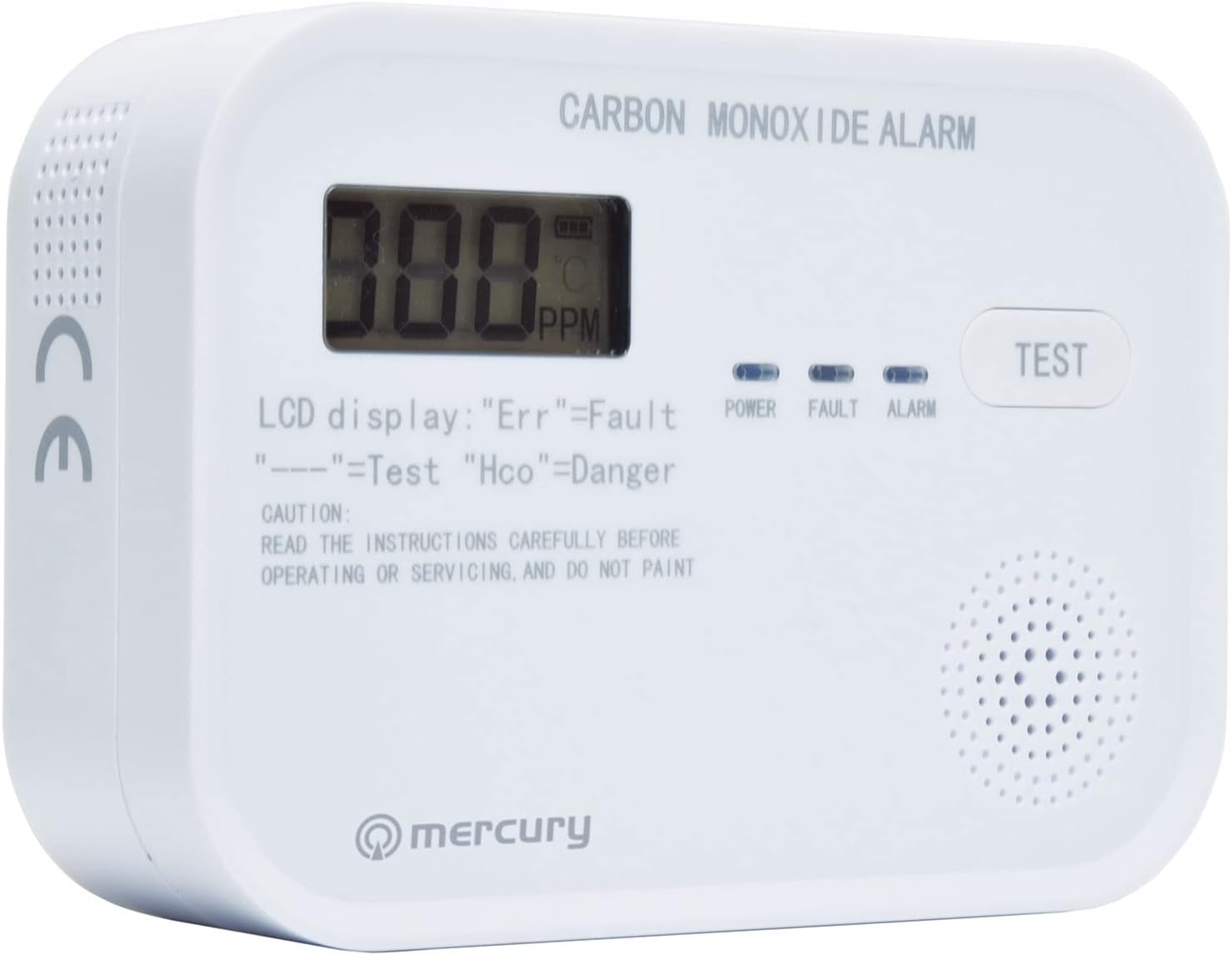 Carbon Monoxide Detector Battery Operated CO2 alarm With Clear LCD Display and LED Status