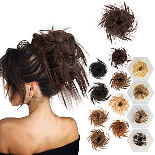 Tousled Updo Messy Bun Hair Piece Updo Extensions Hairpiece Hair Extension With Elastic Rubber Band Synthetic Hair Extensions Scrunchies Ponytail Hairpiece for Women