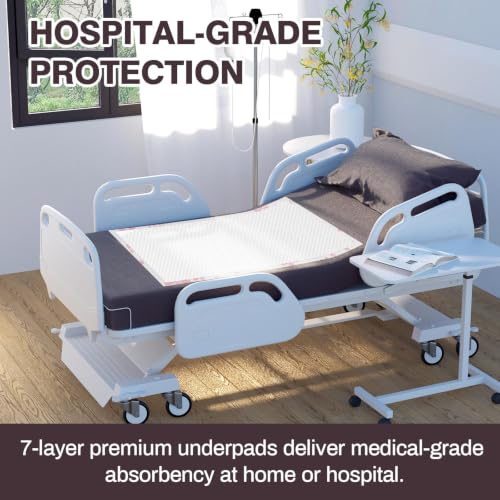 Image of MKISS 100 Count Heavy Duty Disposable Bed Pads 30 inch x 36 inch Incontinence Pads