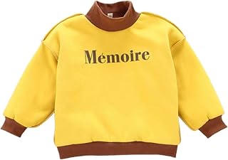 GL SUIT Little Boys Sweater Mid High Collar Pullover Thick Fleece Lining Sweatshirt Kids Long Sleeve Double Warm Jumper T-Shirt Children Fall Winter Tops