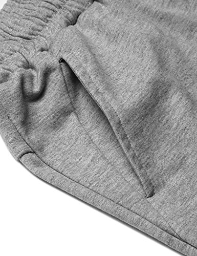 Coofandy Men's Gym Workout Shorts Running Short Pants Fitted Training Bodybuilding Jogger With Pockets, Light Grey, Medium #TOP3