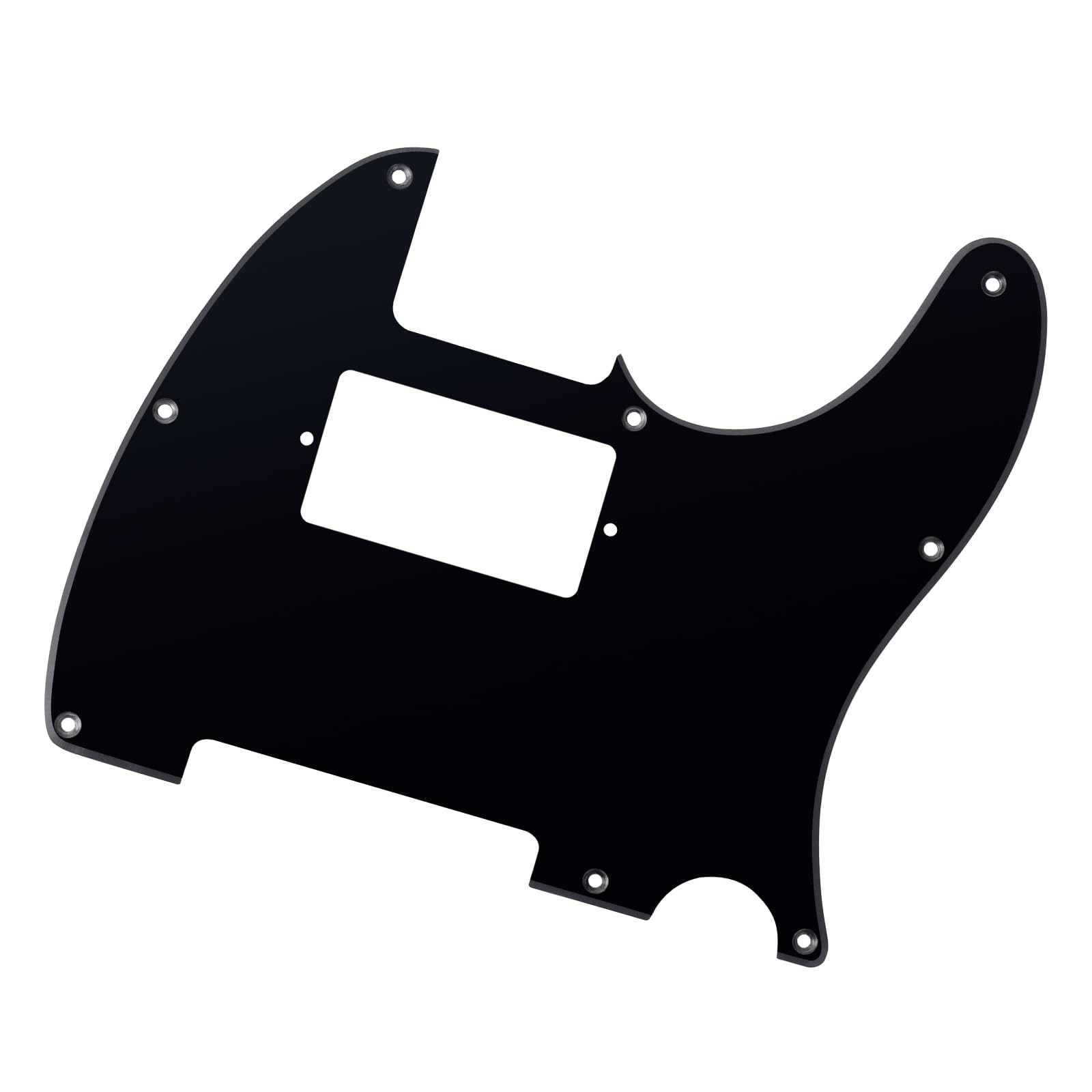 Banworks 1 Ply Tele HS/HH Pickguard 8-Hole Electric Guitar Pickguard Scratch Plate for USA/Mexican Modern Style Standard Tele Telecaster JT/HB-04 Glossy Black - Image 4