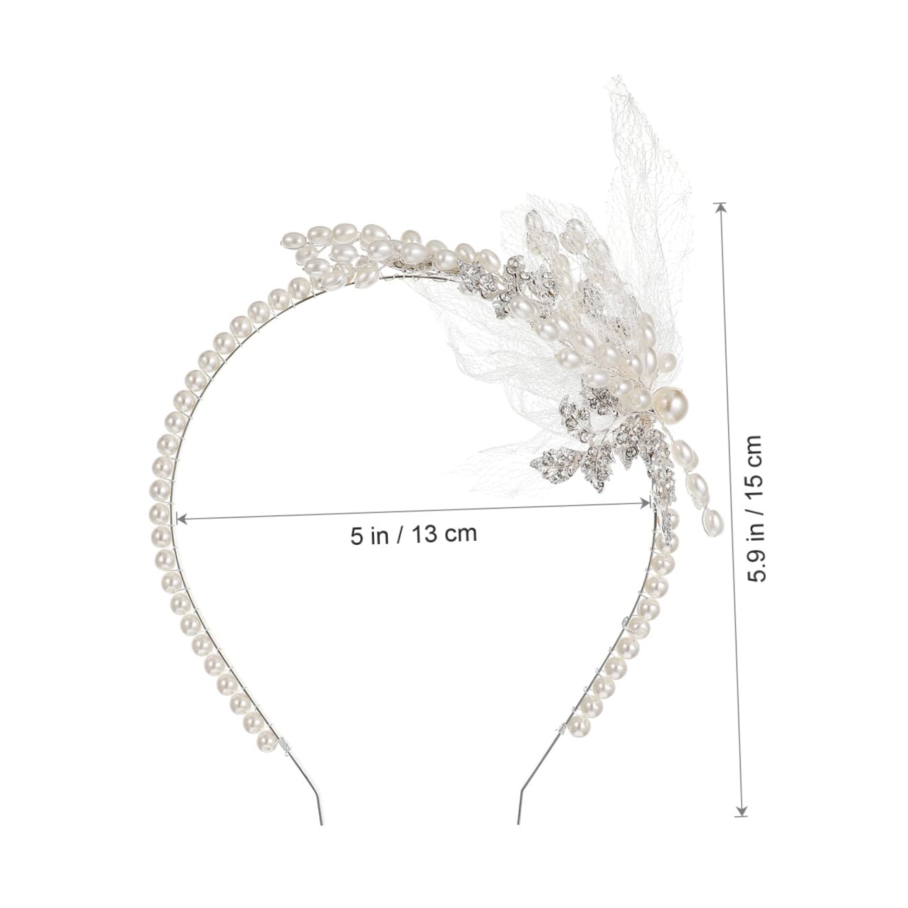 Diadema de Novia Perlas y Gemas de Imitación Color Marfil | Aleación Ligera, Estilo Elegante para Boda y Fiestas, para Novias y Mujeres