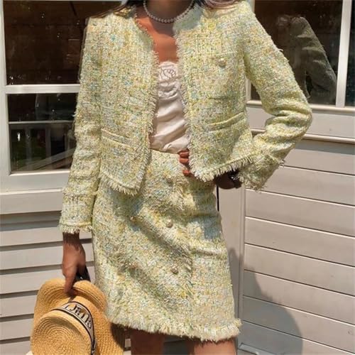 Women's Set Professional Tweed Skirt Business 2-Piece Suits2