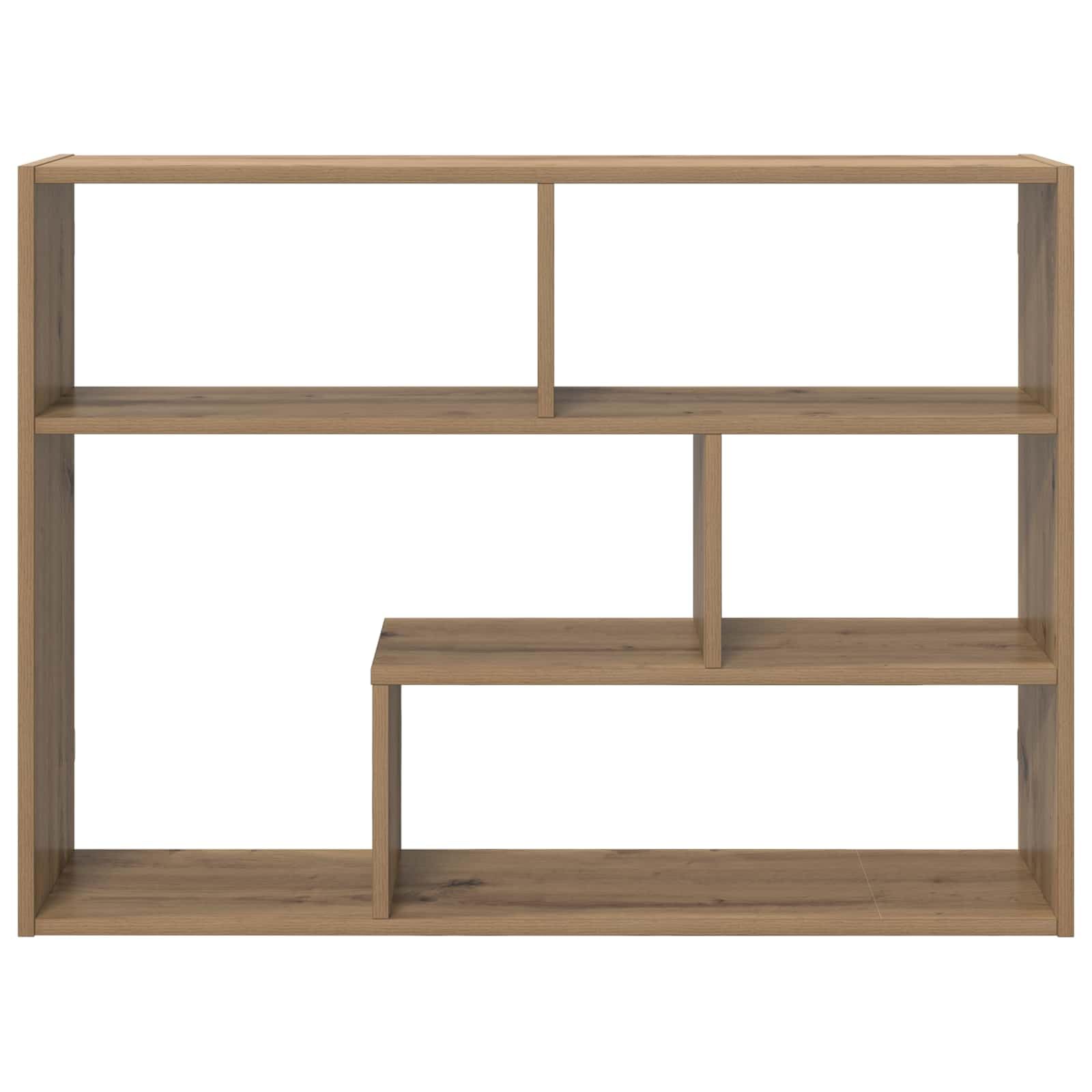Wandregal Braun aus Holzwerkstoff 95 x 20 x 69,5 cm mit Wandhalterung, platzsparend, multifunktional für Wohnzimmer, Schlafzimmer, Küche, Büro, Stauraum und Deko
