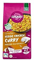 Davert Veggie Chicken Curry mit Fairtrade Reis 120g Würziges Curry mit Fairtrade- Reis und Chunks aus Erbsen und Ackerbohnen 100% Davert Bio-Qualität (1 x 120g)