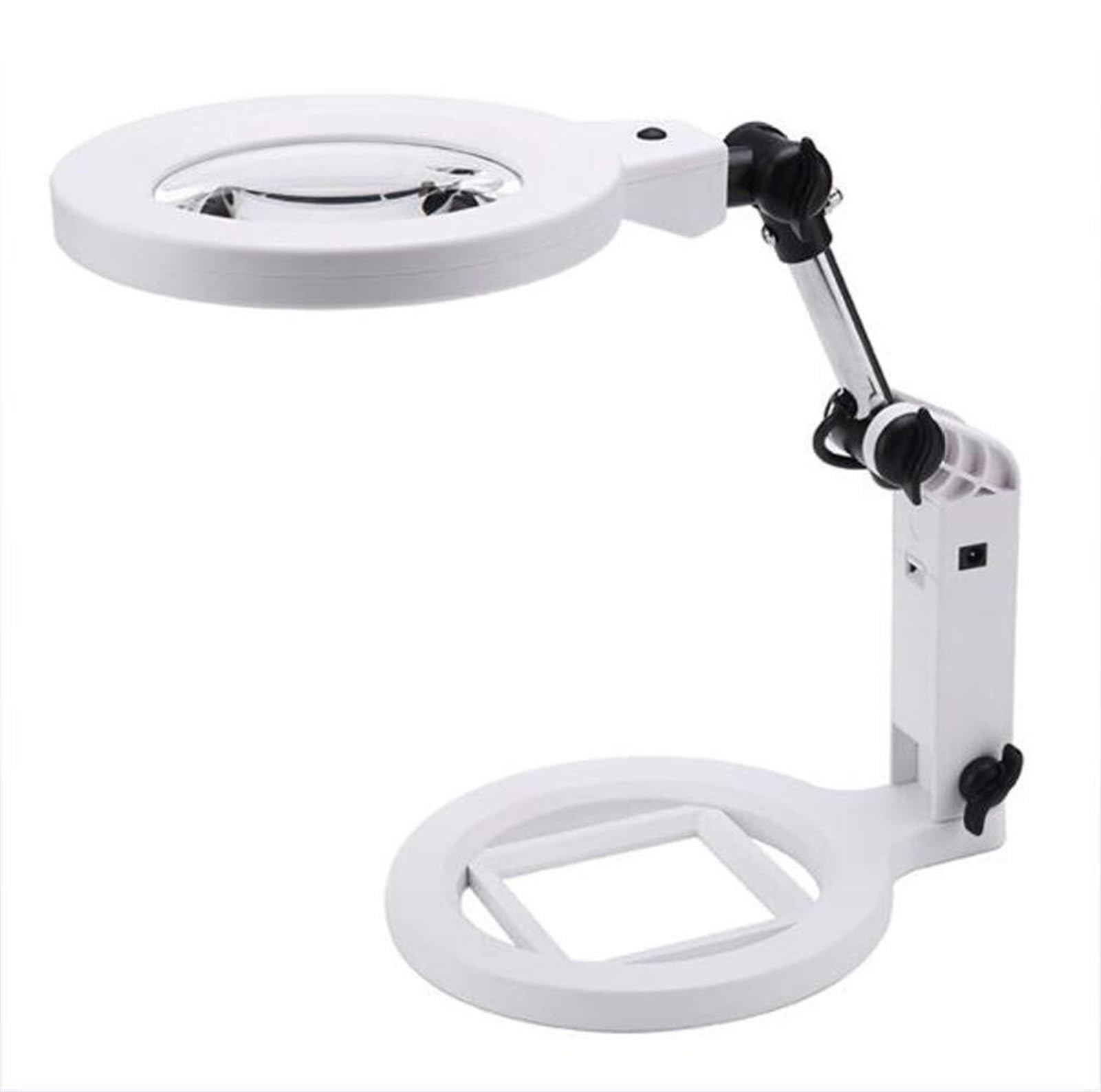 SaryEdge Magnifying Glass,Led Magnifying Lamp, 5X Daylight Hands Free Folding And Table & Desk Lamp Light Adjustable Dimmable Illuminated Magnifying Glass,