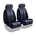 Coverking Custom Fit Front 50/50 Bucket Seat Cover for Select Toyota Tacoma Models - Saddleblanket (Dark Blue with Neosupreme Navy Blue Sides)