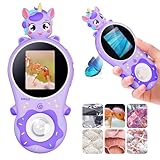 Viola Microscopio portatile 200X per bambini, mini microscopio tascabile con schermo IPS da 2,0'' con 8 LED regolabili, microscopio vista PC compatibile - giocattoli e regali di Natale per bambini