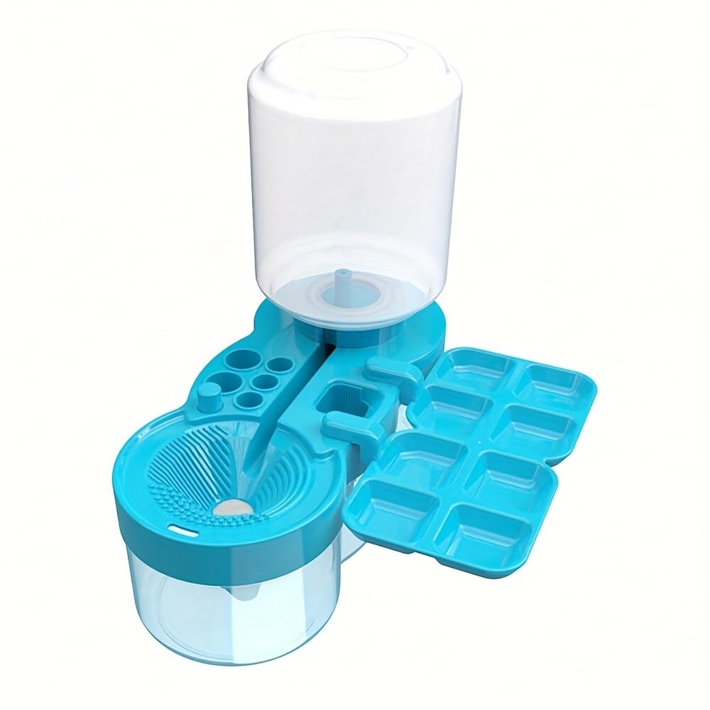 fushanfu Paint Brush Cleaner Pot - Quick Cleaning Self Draining Rinser Cup, Portable Plastic Water Container for Artists, Students, Teachers (Art Supplies) (Blue painting)