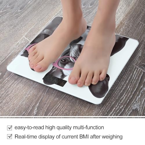 Báscula Digital de Baño French Bulldog Rosa con LCD miniatura 5