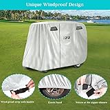 10L0L Universal 2-4 Passenger Golf Buggy Cover for Yamaha, EZGO, Club Car, Waterproof Sunproof and Durable, Silver White - Image 8