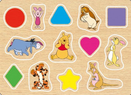 Amazon.co.jp: ディズニーキャラクター すくすく木製パズル 13ピース