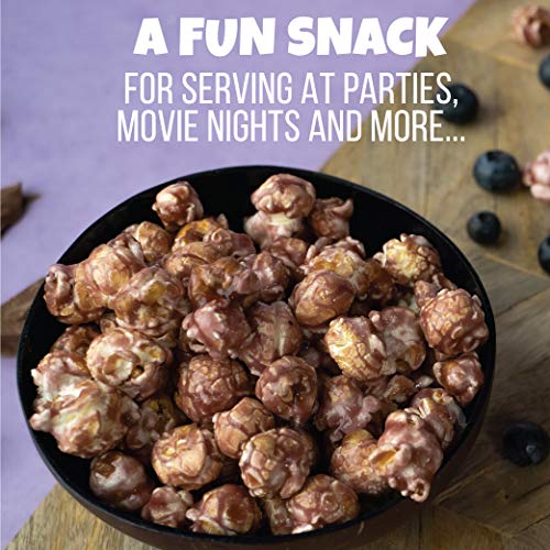 Image of Popcorn & Company Blueberry Flavored Gourmet Popcorn in Reusable Tin - Sweet & Fruity Snack, Non-GMO Mushroom Kernels | 130g | Gift Ready